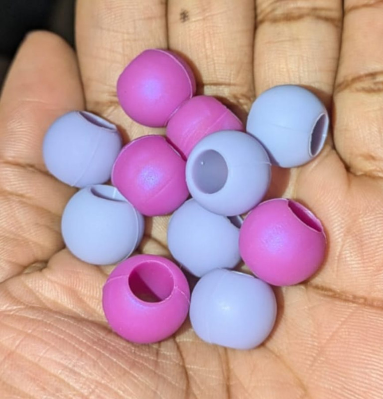 12 Dark Pink and 12 Light Purple Beads